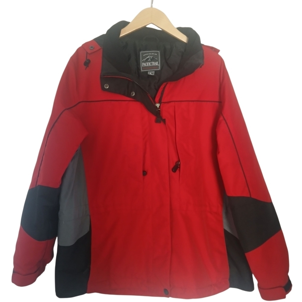 Women's Pacific Trail Windbreaker Jacket Hood Zipper Outdoor Cabin Core Size LRG
